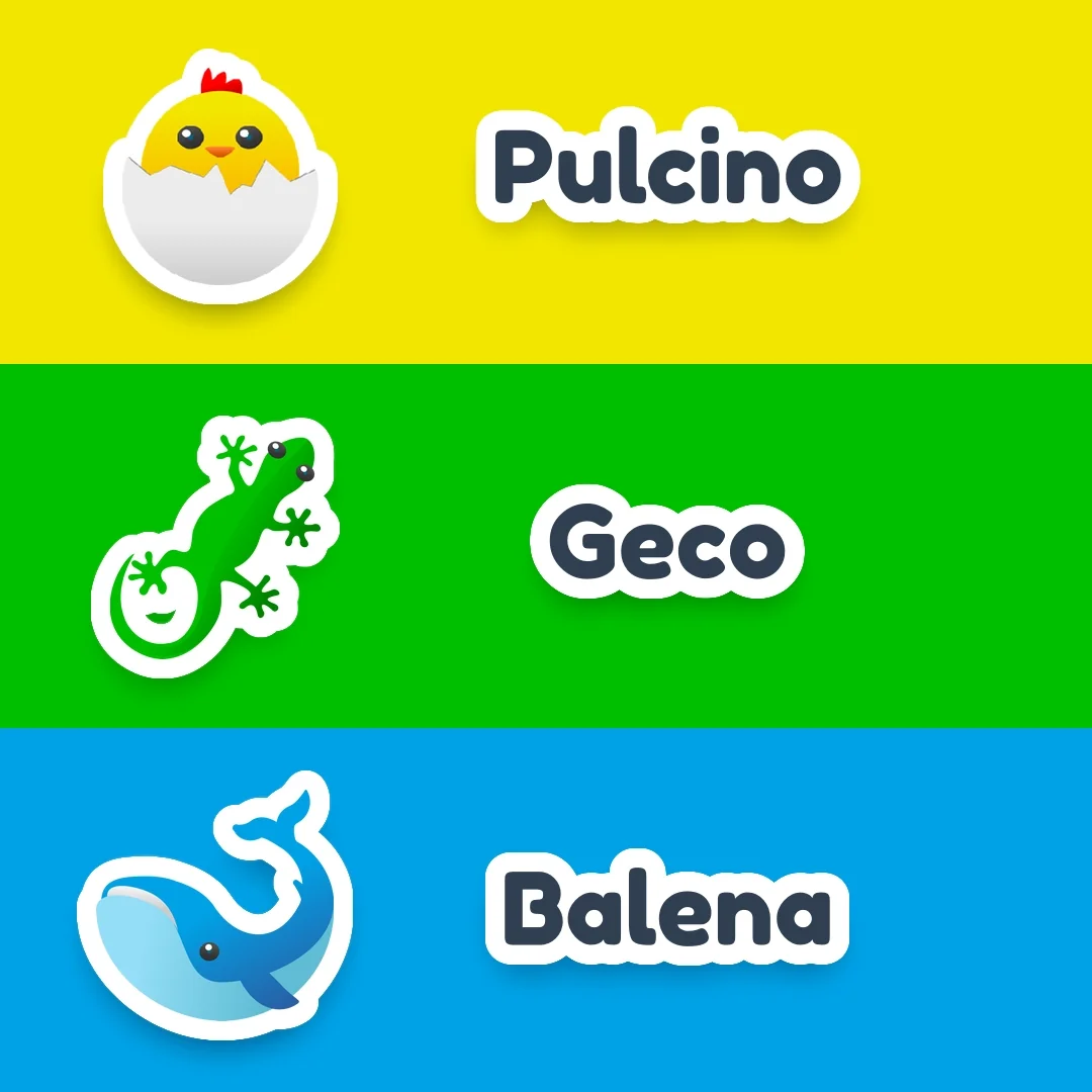 Moduli Giallo Pulcino 🐣 + Verde Geco 🦎 + Azzurro Balena 🐋