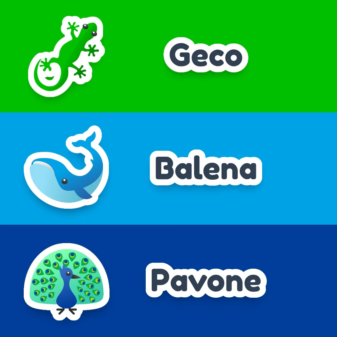 Moduli Verde Geco 🦎 + Azzurro Balena 🐋 + Blu Pavone 🦚