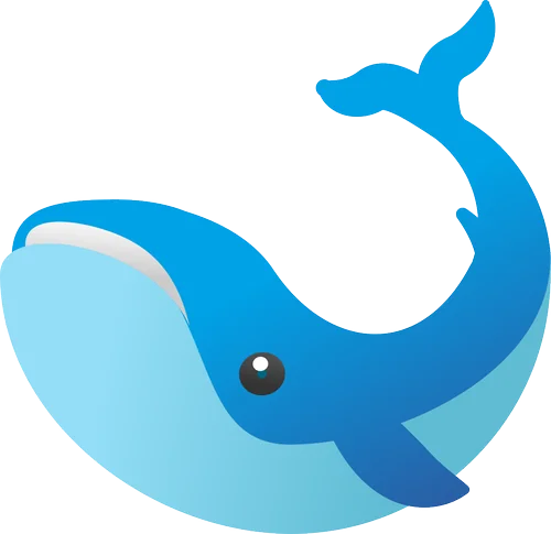 Logo modulo azzurro balena
